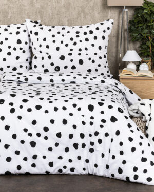 Bavlnené obliečky Dalmatín čiernobiela, 140 x 200 cm, 70 x 90 cm