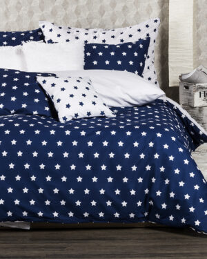bavlnené obliečky Stars Navy blue, 220 x 200 cm, 2 ks 70 x 90 cm