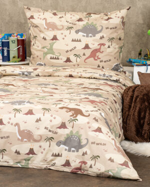 Detske bavlnené obliečky Dino world, 140 x 200 cm, 70 x 90 cm