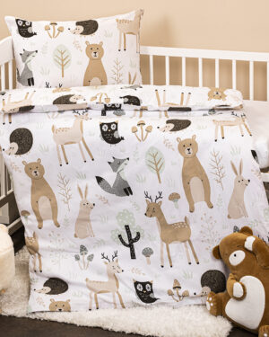 Detské bavlnené obliečky do postieľky Nordic Friends, 100 x 135 cm, 40 x 60 cm