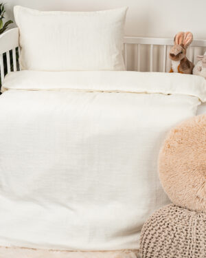 Detské mušelínové obliečky do postieľky Cream, 100 x 135 cm, 40 x 60 cm