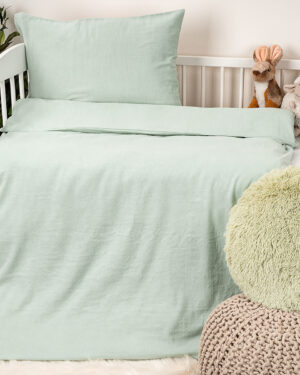 Detské mušelínové obliečky do postieľky Teal, 100 x 135 cm, 40 x 60 cm