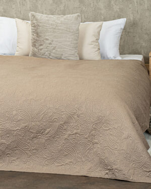 Prehoz na posteľ Doubleface hnedá/béžová, 220 x 240 cm