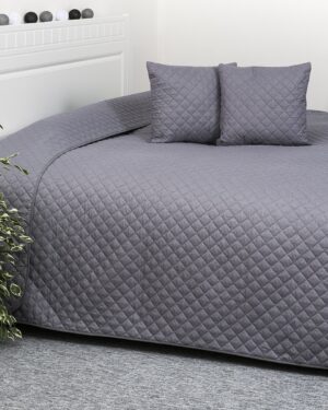 Prehoz na posteľ Orient sivá, 220 x 240 cm, 40 x 40 cm