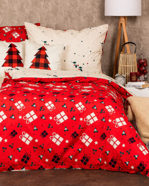 Vianočné bavlnené obliečky Christmas joy, 220 x 200 cm, 2 ks 70 x 90 cm