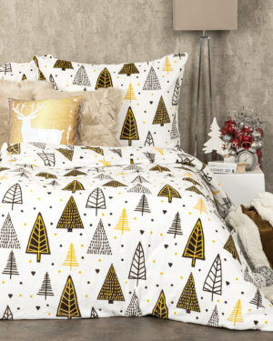 Vianočné obliečky mikroflanel Nordic Tree, 160 x 200 cm, 70 x 80 cm