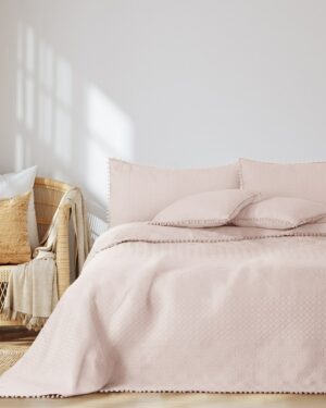 AmeliaHome Prehoz na posteľ Meadore púdrová, 220 x 240 cm