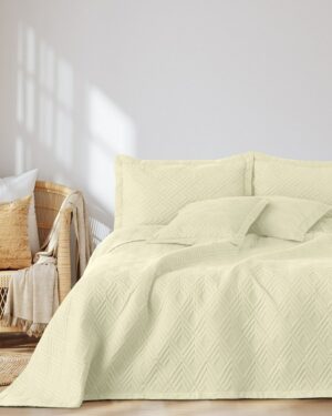 AmeliaHome Prehoz na posteľ Ophelia béžová, 220 x 240 cm