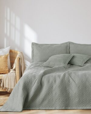 AmeliaHome Prehoz na posteľ Ophelia sivá, 220 x 240 cm