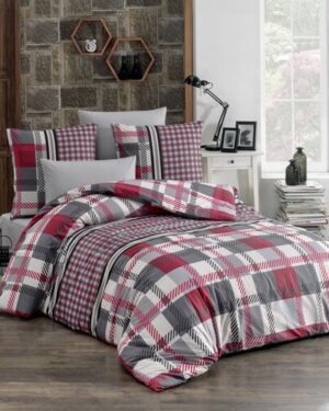 BedTex Bavlnené obliečky Hector červená, 140 x 200 cm, 70 x 90 cm