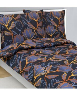 Bellatex Bavlnené obliečky Kvet tm. modrá, 140 x 200 cm, 70 x 90 cm