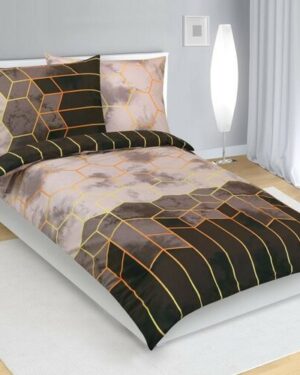 Bellatex Bavlnené obliečky Plásty hnedá, béžová, 140 x 200, 70 x 90 cm