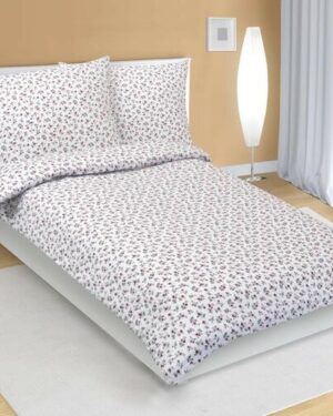 Bellatex Flanelové obliečky Ružička červená, 140 x 200 cm, 70 x 90 cm