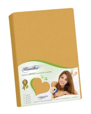 Bellatex Jersey prestieradlo Kamilka horčicová, 90 x 200 cm