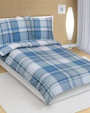 Bellatex Krepové obliečky Kocka modrá, 140 x 200 cm, 70 x 90 cm