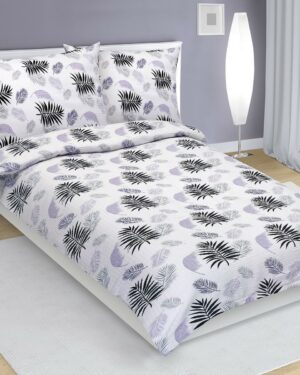 Bellatex Krepové obliečky Pierko fialová, 140 x 200 cm, 70 x 90 cm