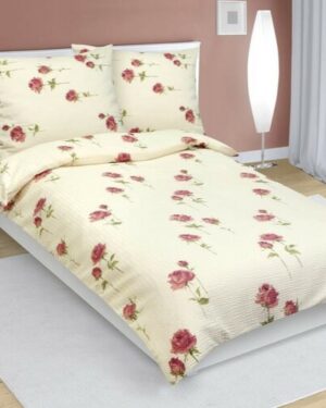 Bellatex Krepové obliečky Ružičky, 140 x 220 cm, 70 x 90 cm