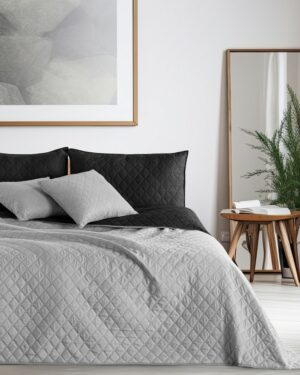 DecoKing Prehoz na posteľ Axel čierna/sivá, 220 x 240 cm, 220 x 240 cm