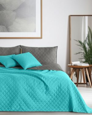 DecoKing Prehoz na posteľ Axel tyrkysová/oceľová, 170 x 210 cm, 170 x 210 cm