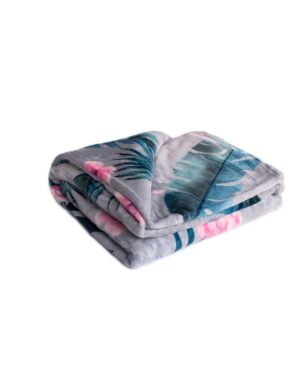 Jahu Deka XXL / Prehoz na posteľ Plameniak grey, 200 x 220 cm