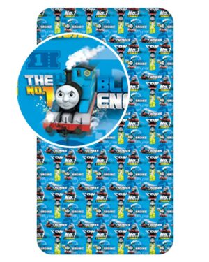 Jerry Fabrics Detské bavlnené prestieradlo Mašinka Tomáš blue 04, 90 x 200 cm