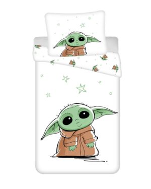 Jerry Fabrics Bavlnené obliečky Star Wars Baby Yoda, 140 x 200 cm, 70 x 90 cm