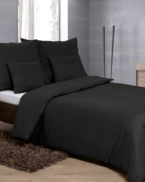 MATEX Saténové obliečky černá, 140 x 200 cm, 70 x 90 cm