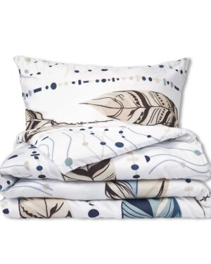 Matex Saténové obliečky Vtáčie perá, 140 x 200 cm, 70 x 90 cm