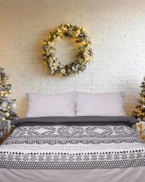 Matex Vianočné flanelové obliečky sivá, 140 x 200 cm, 70 x 90 cm