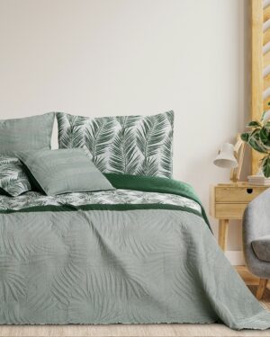 Restilo Prehoz na posteľ Tropical Bonaire fľaškovo zelená, 220 x 240 cm