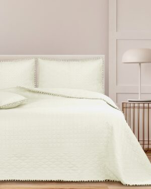 Restilo Prehoz na posteľ Meadore krémová, 220 x 240 cm