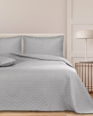 Restilo Prehoz na posteľ Meadore strieborná, 220 x 240 cm