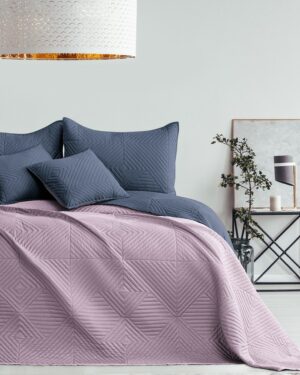 Restilo Prehoz na posteľ Softa charcoal - mauve, 220 x 240 cm