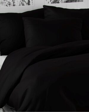 Kvalitex Saténové obliečky Luxury Collection čierna, 140 x 220 cm, 70 x 90 cm