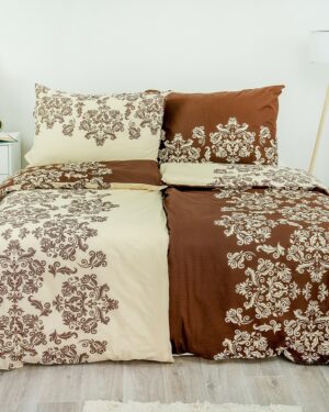 Stanex Saténové obliečky Venzel hnedá, 140 x 220 cm, 70 x 90 cm