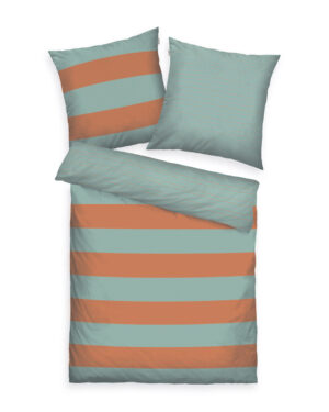 Tom Tailor Bavlnené obliečky Warm Coral & Fresh Sage, 140 x 200 cm, 70 x 90 cm