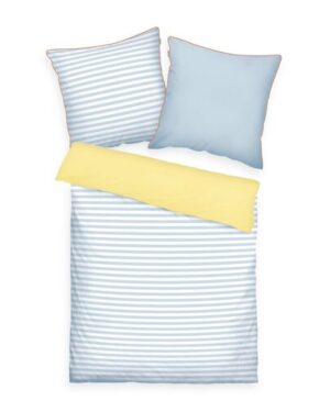 Tom Tailor Perkálové obliečky Light Lemon - Sky blue, 135 x 200 cm, 80 x 80 cm